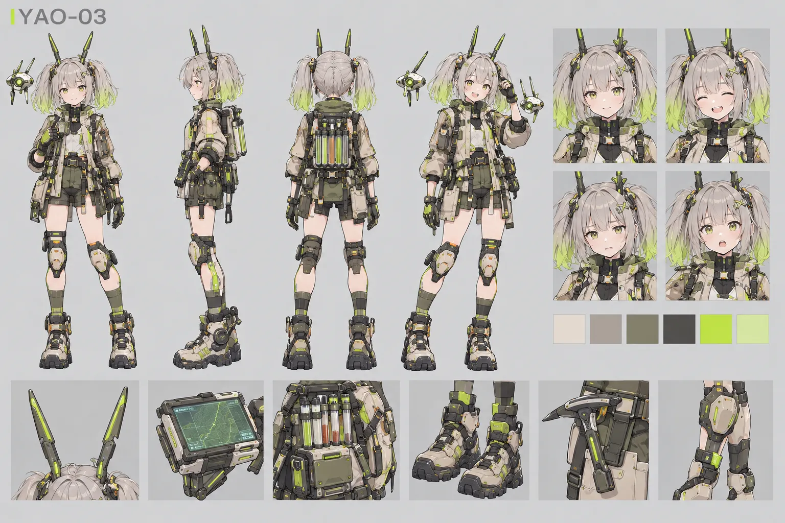 Hoja de diseño del personaje Yao, YAO-03